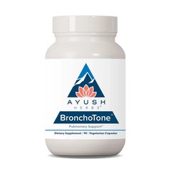 Ayush Herbs BronchoTone – Pulmonary – 90 Vegetarian Capsules – Exp. 09/2026