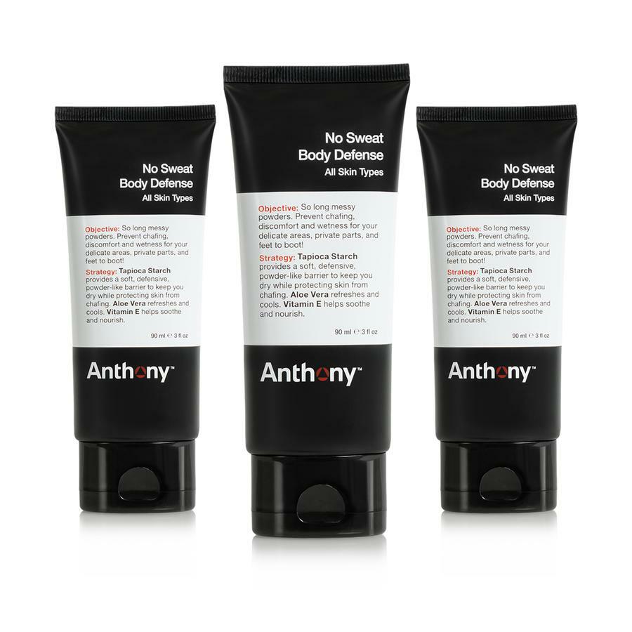 Anthony No Sweat Body Defense Anti-Chafe Talc Free 3Fl Oz (Pack of 3)