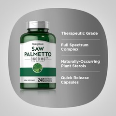 Saw Palmetto 3600 mg | 240 Capsules | Prostate Supplement | by Piping Rock