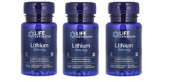 Life Extension Lithium, 1,000 mcg, 100 Vcaps ******3 PACK*******