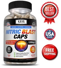 Nitric Blast 60ct, L-Arginine Nitric oxide, ED Testosterone Booster, Pre Workout