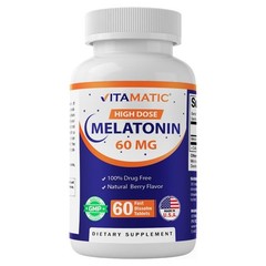 Melatonin 60mg Fast Dissolve Tablets – Vegan Berry Flavor, Non-GMO, Gluten-Free