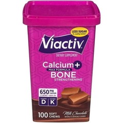 Viactiv Calcium Supplement Soft Chews, Milk Chocolate (100CT) Vitamin D & K, NEW