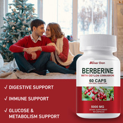 Berberine with Ceylon Cinnamon 5000mg Blood Sugar Heart Health & Immune 60 Pills