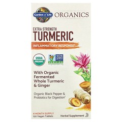 2 X Garden of Life, Organics, Turmeric, Inflammatory Response, 120 Vegan Tablet