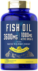 Fish Oil 3600mg | 120 Count | Lemon Flavor | Non-GMO, Gluten Free | by Carlyle