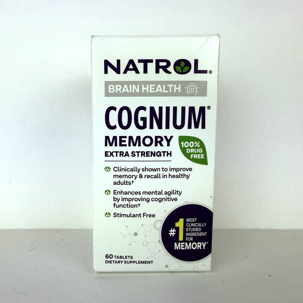 Natrol Cognium Memory Extra Strength Brain Health Supplements 60 Tablets