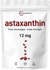 12mg Astaxanthin 120 Softgels Antioxidant Fresh Microalgae Eye Joint Skin Health