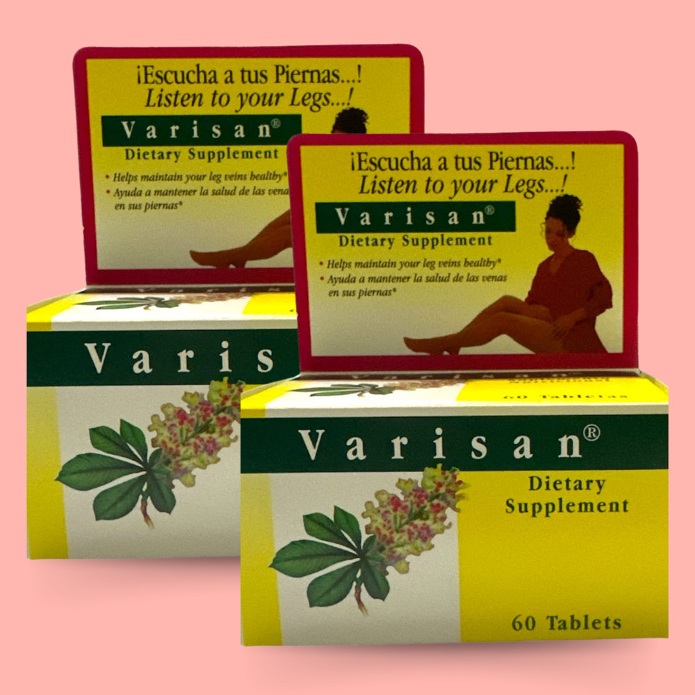 Varisan Herbal-Based Supplement for Leg Comfort and Wellness – 60 Tabs (2-Pack)