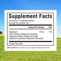 5 in 1 Chelated Magnesium Complex Glycinate Malate Citrate 60 Capsules