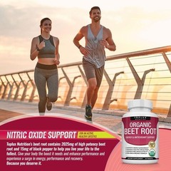 2 BOTTLES–NEW TopLux Organic Beet Root 2040mg––Energy Circulation & Antioxidant