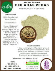 [idHerb] 50-500 gram Powder Common Fennel Foeniculum Vulgare Organic WildCrafted
