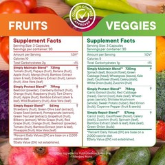 -Friendly 42 Fruit & Vegetable Capsules for Digestive and Immune Health