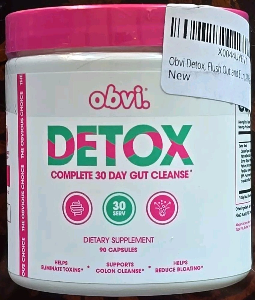 OBVI DETOX Complete 30 Day Gut Cleanse, 90 Capsules