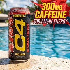 High-Performance Energy Drink, 300mg Caffeine, Zero Sugar, Pre-Workout Focus, Ch