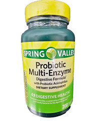 Spring Valley Probiotic Multi-Enzyme Digestive Formula Tablets – 200 Count
