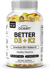 D3 and K2 – Organic Supplements for Optimal Calcium Balance, 30-Day