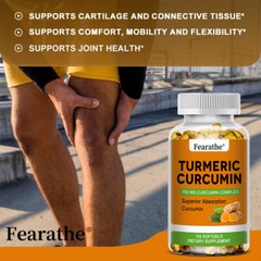 High Purity Curcumin Supplements Black Pepper Extract 750mg 120 Capsules US