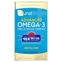 2 X Qunol, Advanced Omega-3, 60 Softgels