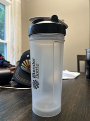 BlenderBottle 45 fl oz Plastic Shaker Bottle, Flip Lock Lid, Clear NO SHAKER