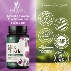 Milk Thistle Supplement – Max Strength 1000mg for Liver Cleanse Detox & Repair