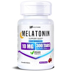 HealthFare Melatonin 10mg, 300 Tablets – 10mg Per Serving, Non-GMO, Gluten Free