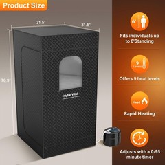 Portable Sauna for Home, Spacious Sauna Tent with 3.0L Fast-Heating Steamer S…