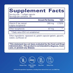 Pure Encapsulations Vitamin E (with Mixed 90 Count (Pack of 1), Translucent