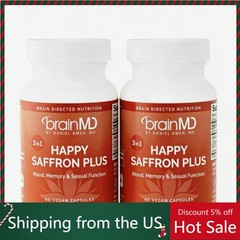 – Capsules 90 – Plus Saffron Happy BrainMD With Saffron Flower Extract – 2 PACK