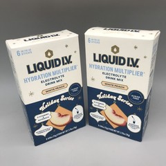 2 Pack Liquid I.V. Hydration Multiplier Sugar Free White Peach Drink Mix