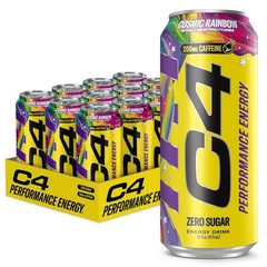 Zero Sugar Energy Drink Cosmic Rainbow, 200mg Caffeine, Preworkout Boost, 12 Pac