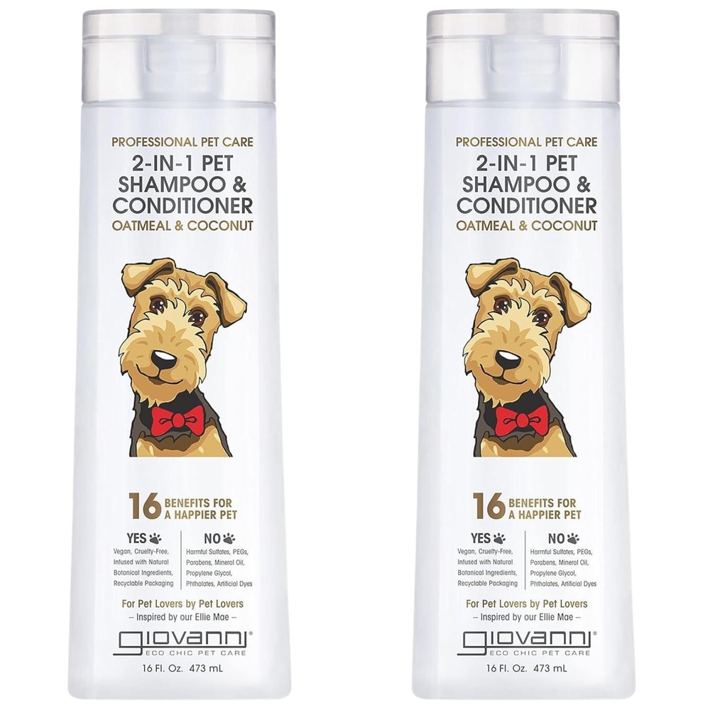 GIOVANNI Professional 2-in-1 Pet Shampoo & Conditioner – for Dogs & Cats, Oat…
