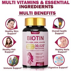 4x Biotin 30,020mcg High Potency 240 Tablets Hair Skin & Nails Vitamin B Complex