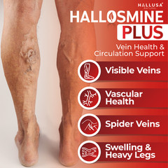HALLOSMINE PLUS Diosmin Circulation 500mg – Vein and leg support – 60 capsules