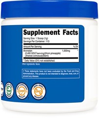 Nutricost Bromelain Powder 4 oz – Bromelain (2400 GDU/g), Non-GMO, Gluten Free