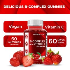 (3 Pack) Vitamatic Vitamin B Complex Gummies with Vitamin C & Inositol