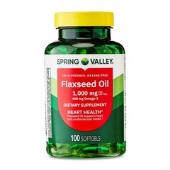 Spring Valley Flaxseed Oil Softgels Dietary Supplement, 1,000 mg, 100 Count