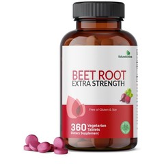 Extra Strength Beet Root Supplement, Non-GMO, 360 Veggie Tablets for Energy & He