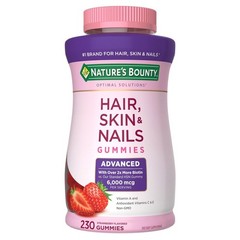 Nature’s Bounty Hair,Skin & Nails Advanced 230 Gummies (2 Packs), 2x More Biotin