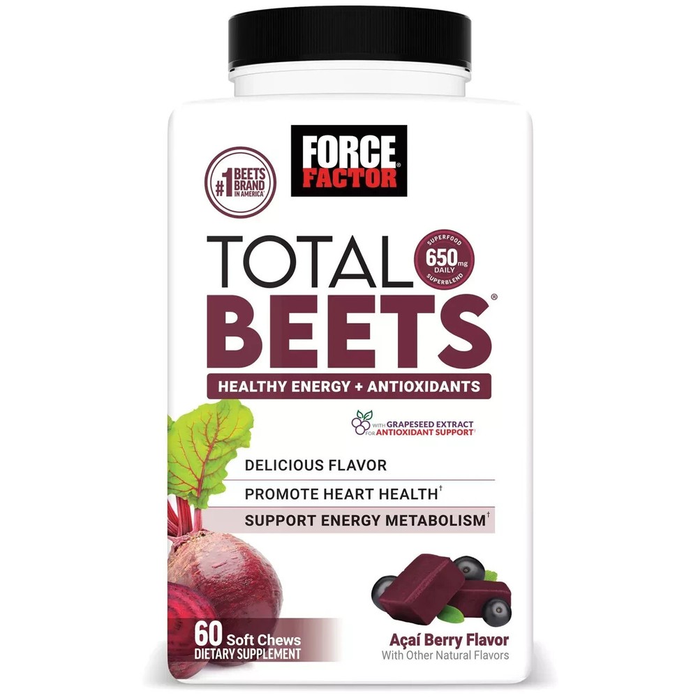 Total Beets, Beet Root Soft Chew Supplement, Beetroot Gummies Alternative, 60 Ch
