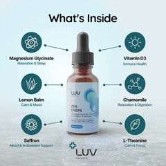 Zen And Drops Drops: Stress Assistance Anxiety With Magnesium Glycinate,1-3p