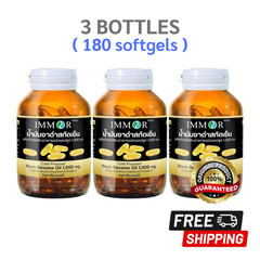 3x IMMOR Black Sesame Oil Cold Pressed 1,000mg Starch Softgel Sesamin Senior