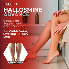Hallosmine ADVANCE Diosmin 1000mg + FREE Cream for Veins 4 oz – 60 Capsules