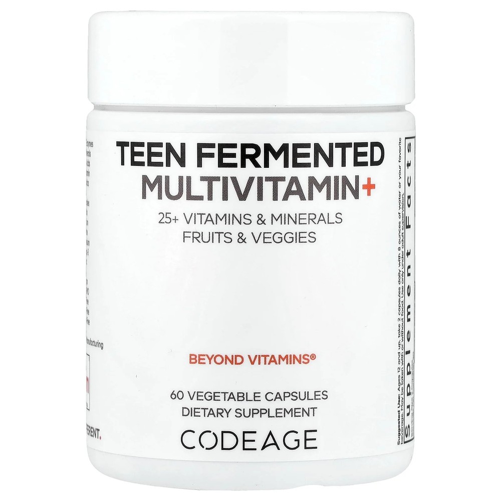 2 X Codeage, Teen Fermented Multivitamin+, 60 Vegetable Capsules