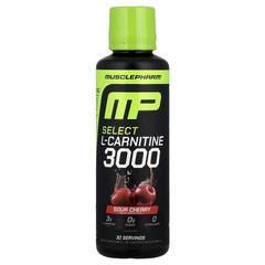 2 X MusclePharm, Select L-Carnitine 3000, Sour Cherry , 16 fl oz (480 ml)