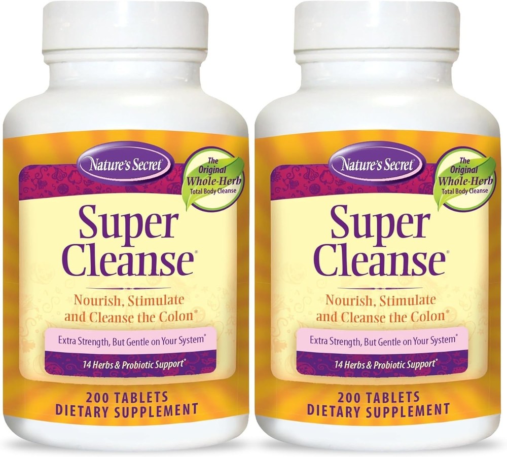 Nature s Secret Super Cleanse 200 Tablets No Artificial Colors pack of 2