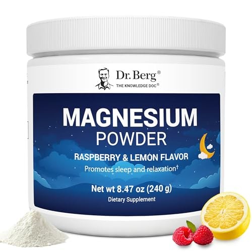 Magnesium Glycinate Powder Sleep Support Raspberry Lemon 50 Serv