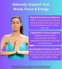 4 Bottles Authentic Saffron Extract for Mood & Focus – Large Size (480 Capsules)