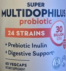 Solaray SUPER MUTIDOPHILUS PROBIOTIC 30 Billion CFU 60 Capsules (BEST BY 07/26)