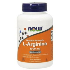 Double Strength L-Arginine 1000mg 120 Tabs Amino Acid Now Foods 05/26EXP